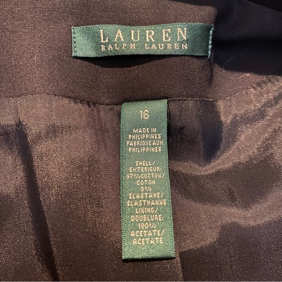 NWT~LAUREN RALPH LAUREN Women Black Crest Gold Button Blazer Jacket Size 16 - Picture 7 of 10
